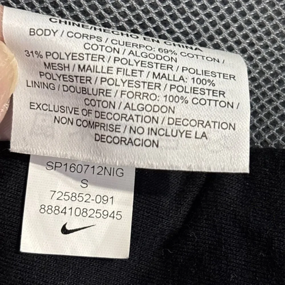 Nike Sportswear Tech Fleece Mesh Crew Zipper Thumbholes Gray Women's Size Small